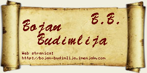 Bojan Budimlija vizit kartica